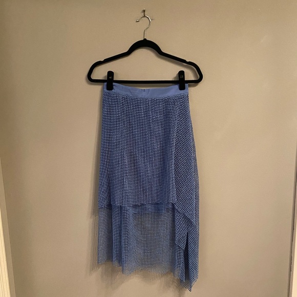 Diane Von Furstenberg Asymmetric Layered Mesh Midi Skirt, Size 2 - Picture 7 of 15